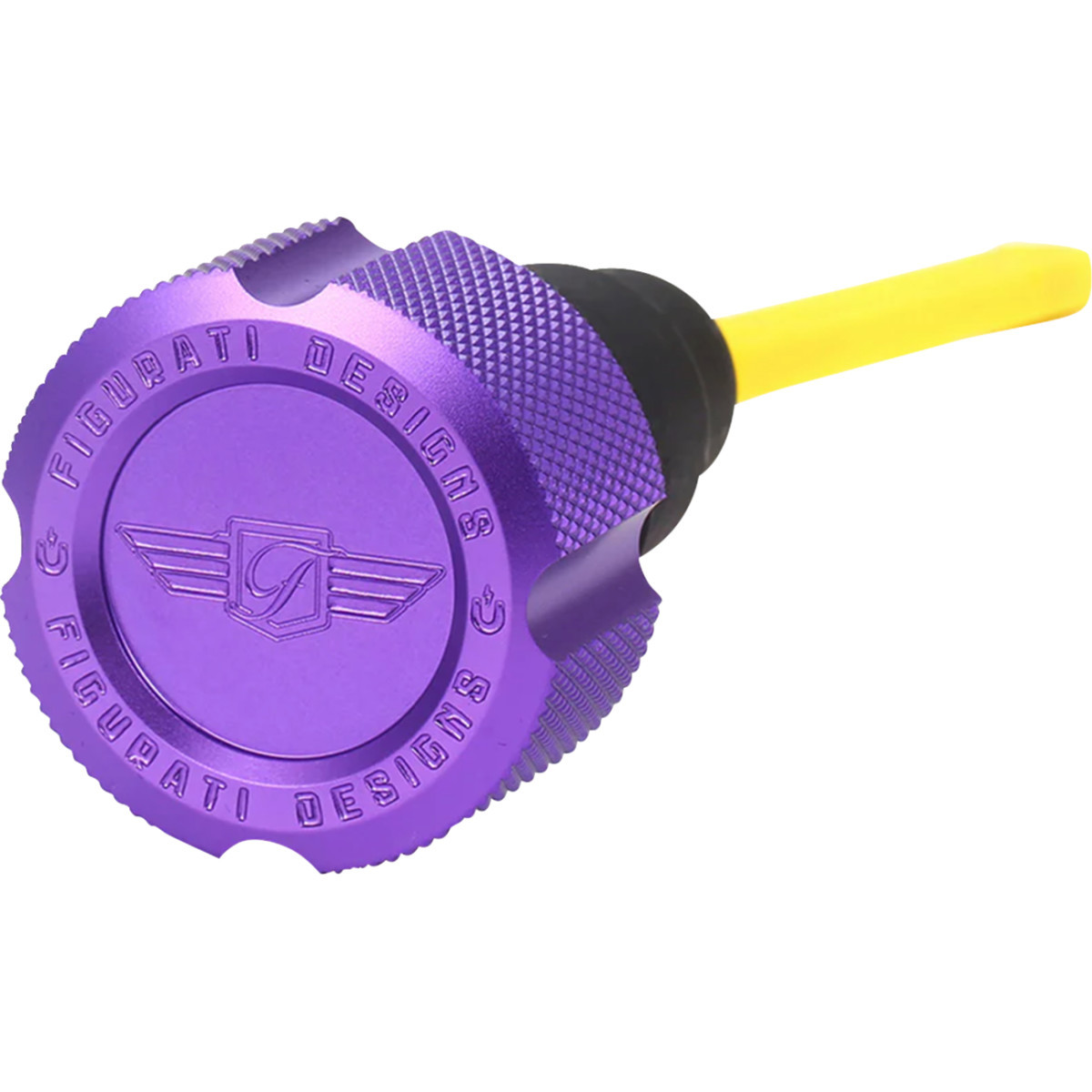 Figurati Designs #FDP01-TCKN-P - Performance Magnetic Oil Dipstick - Knurled - Purple - '07-'16 Touring/Trike