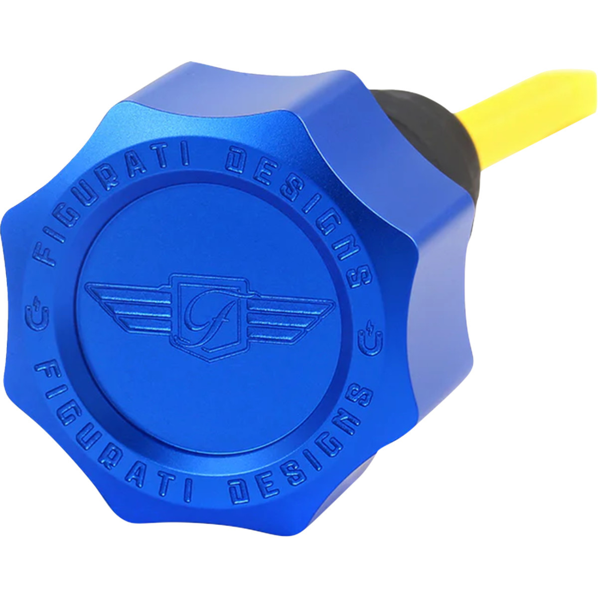 Figurati Designs #FDP01-TCSM-B - Performance Magnetic Oil Dipstick - Curved - Blue - '07-'16 Touring/Trike