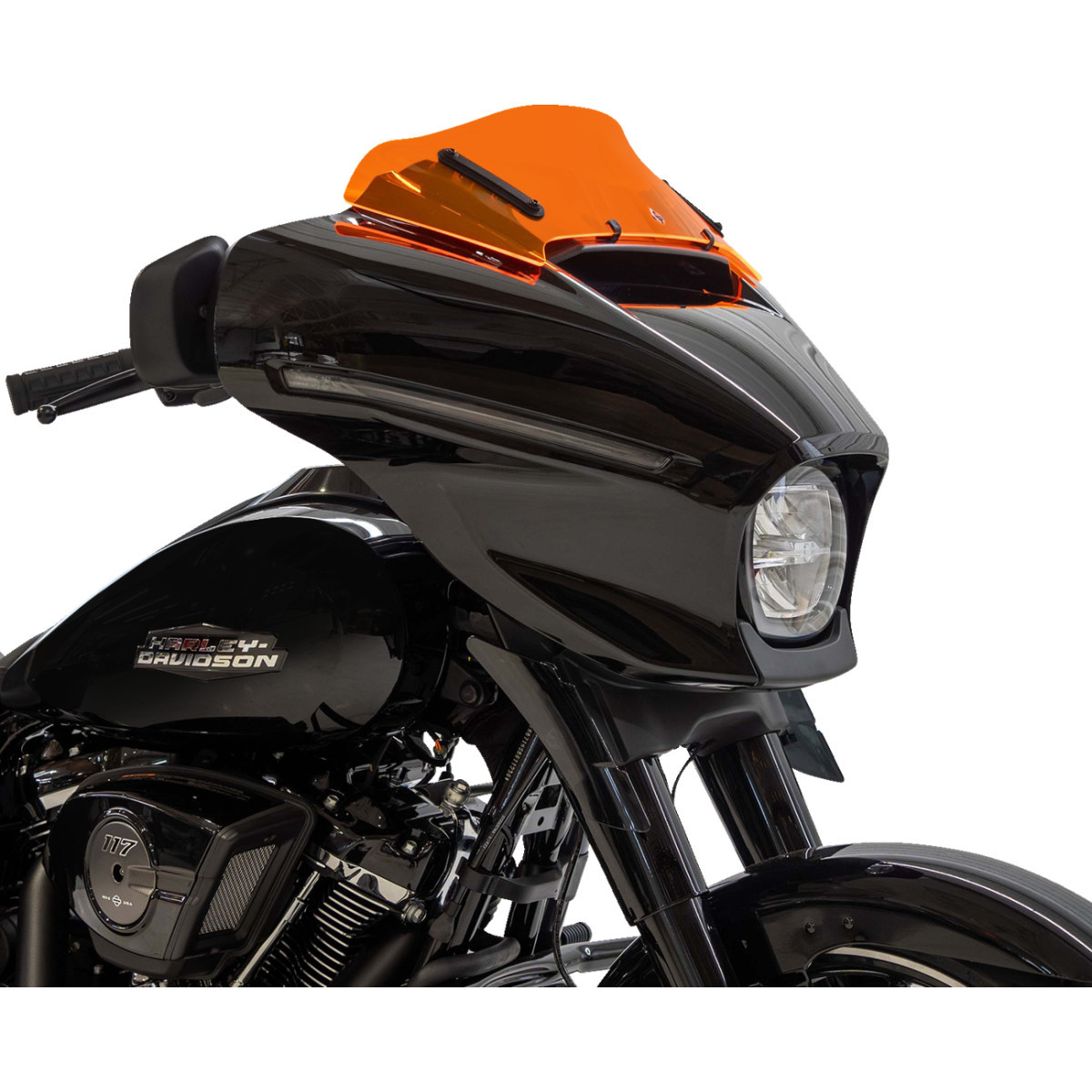 Klock Werks #KWW-01-0737 - Ice Flare® Windshield - 6-1/2" - Orange Ice - FLHX