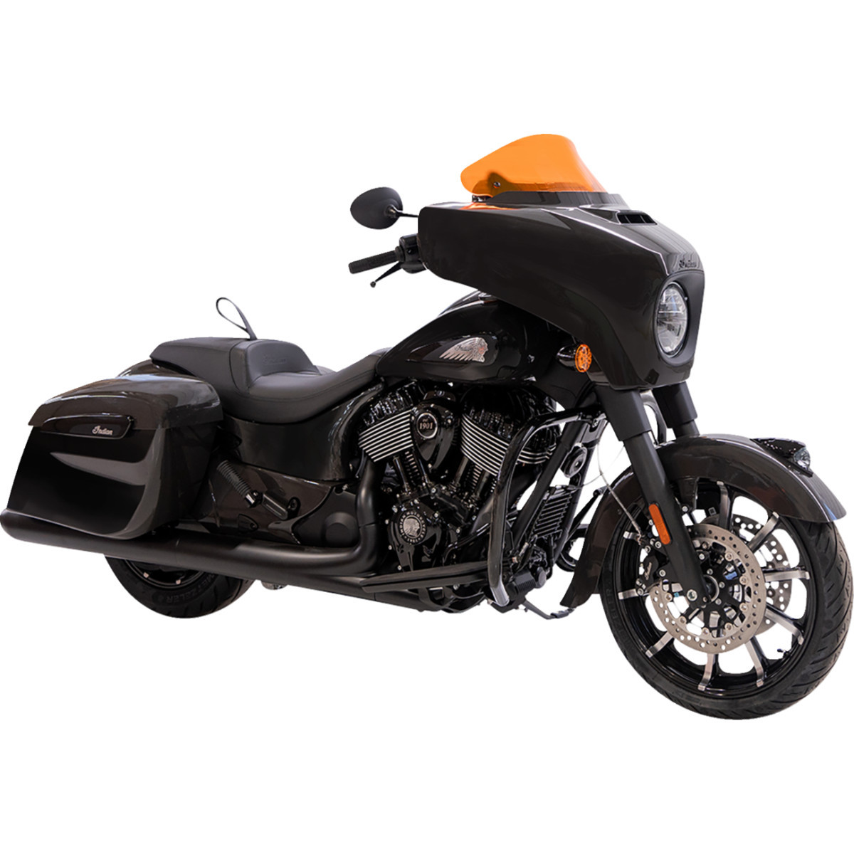 Klock Werks #KWW-04-0632 - Ice Flare® Windshield - 10" - Orange Ice - '14-'26 Indian