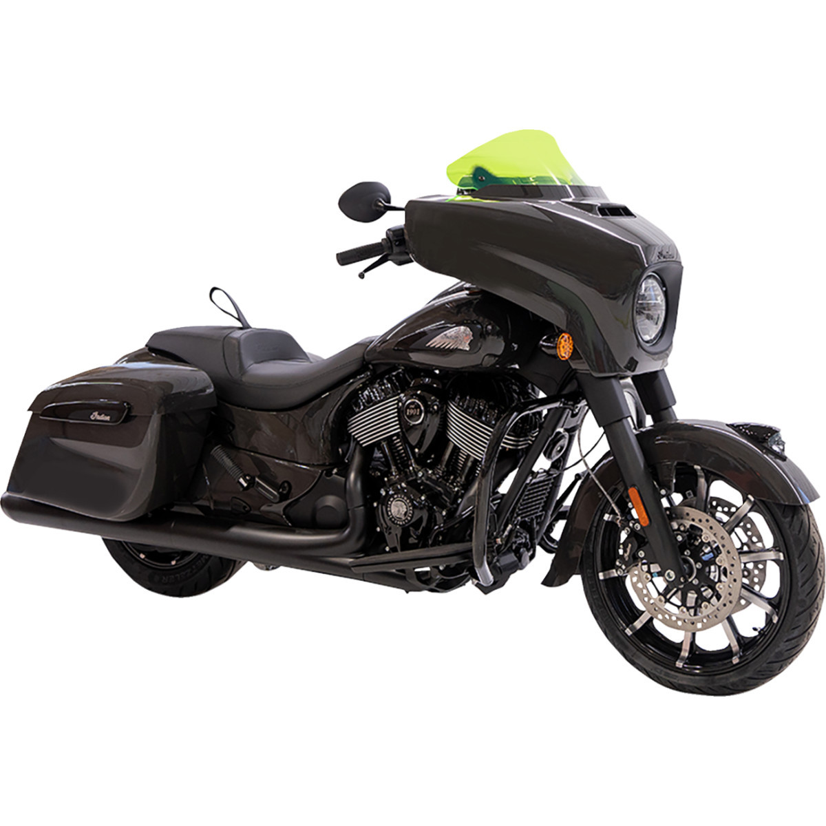 Klock Werks #KWW-04-0634 - Ice Flare® Windshield - 10" - Green Ice - '14-'26 Indian