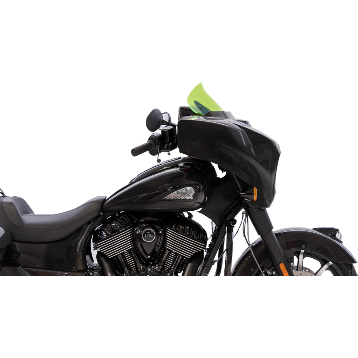 Klock Werks #KWW-04-0634 - Ice Flare® Windshield - 10" - Green Ice - '14-'26 Indian