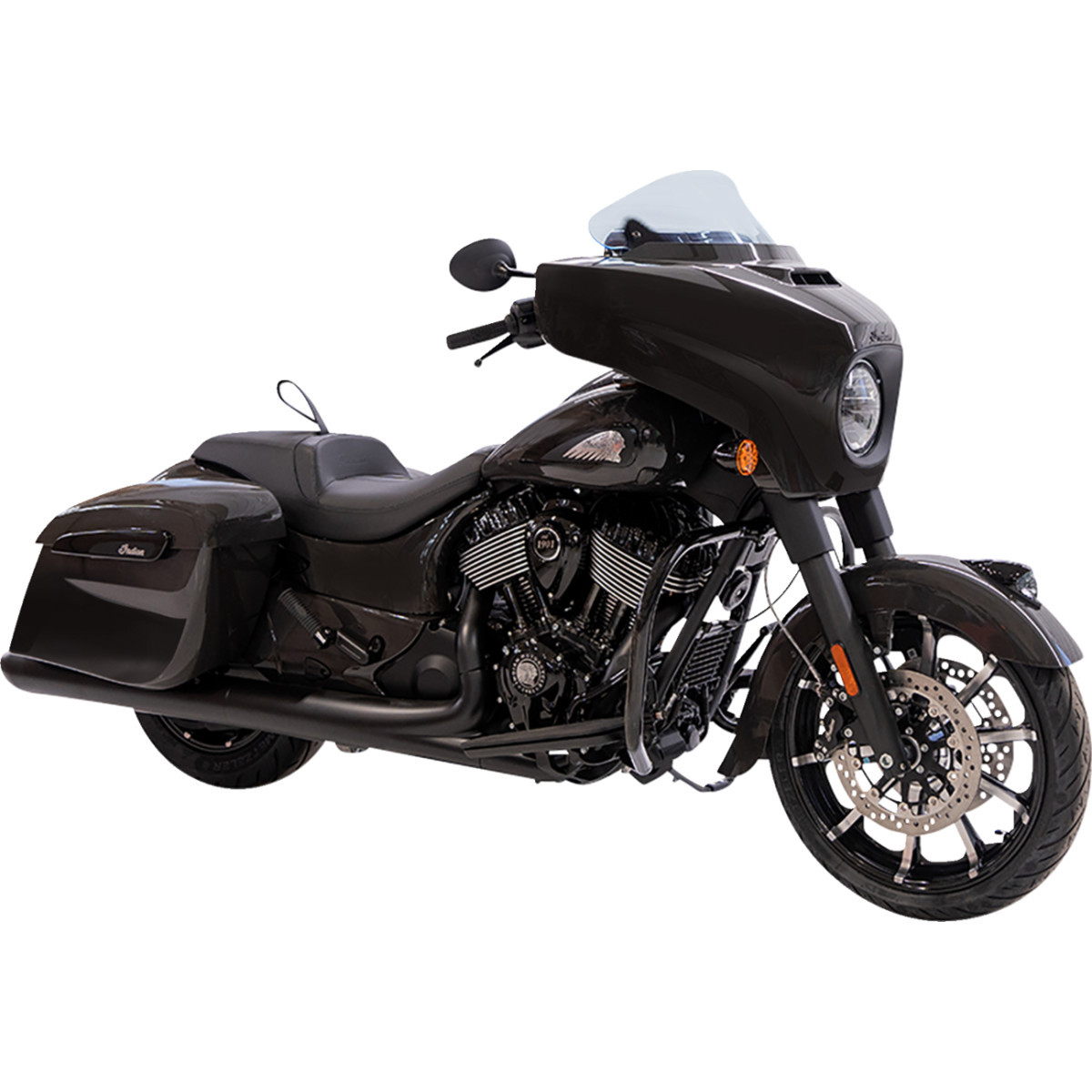 Klock Werks #KWW-04-0635 - Ice Flare® Windshield - 10" - Blue Ice - '14-'26 Indian