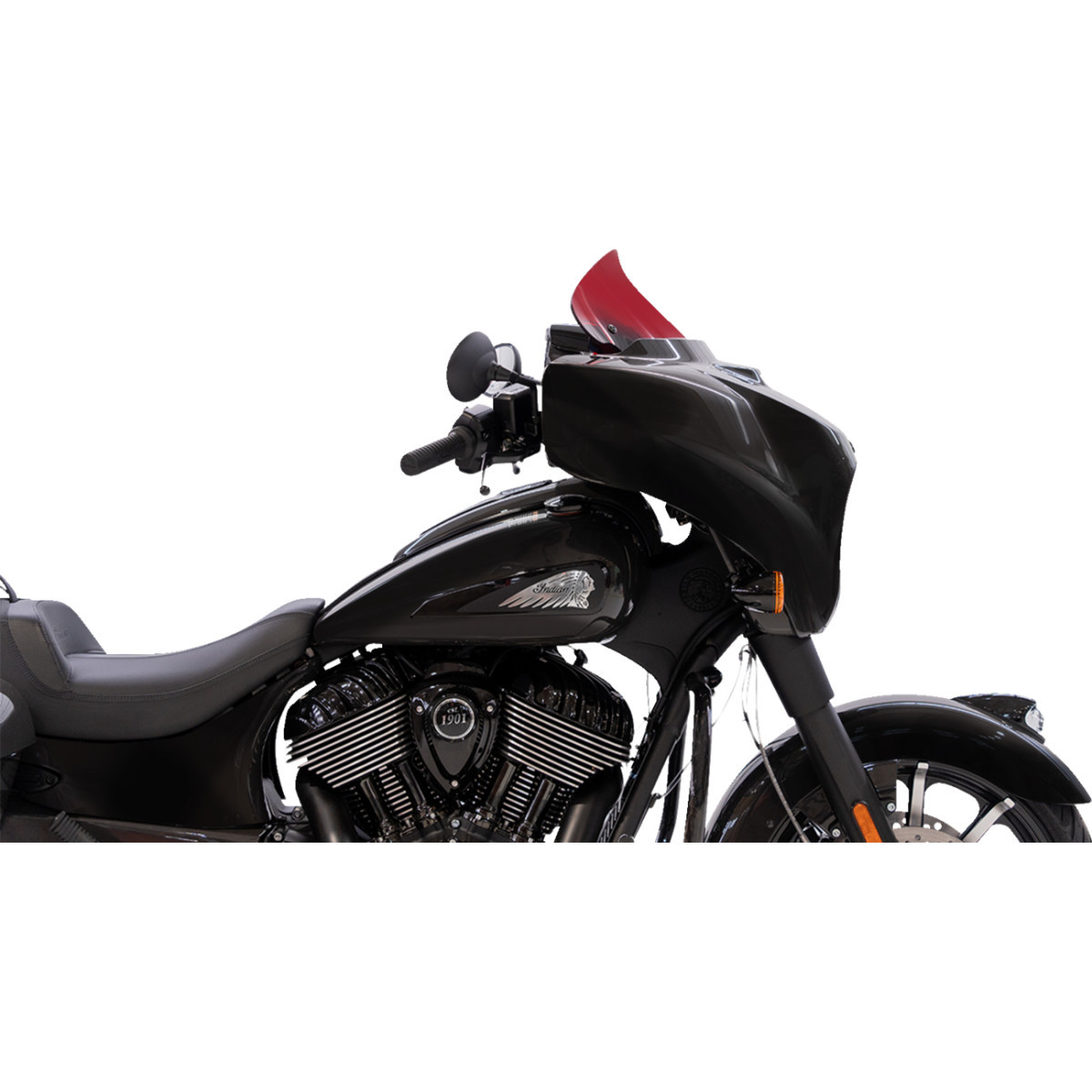 Klock Werks #KWW-04-0636 - Kolor Flare® Windshield - 10" - Red - '14-'26 Indian