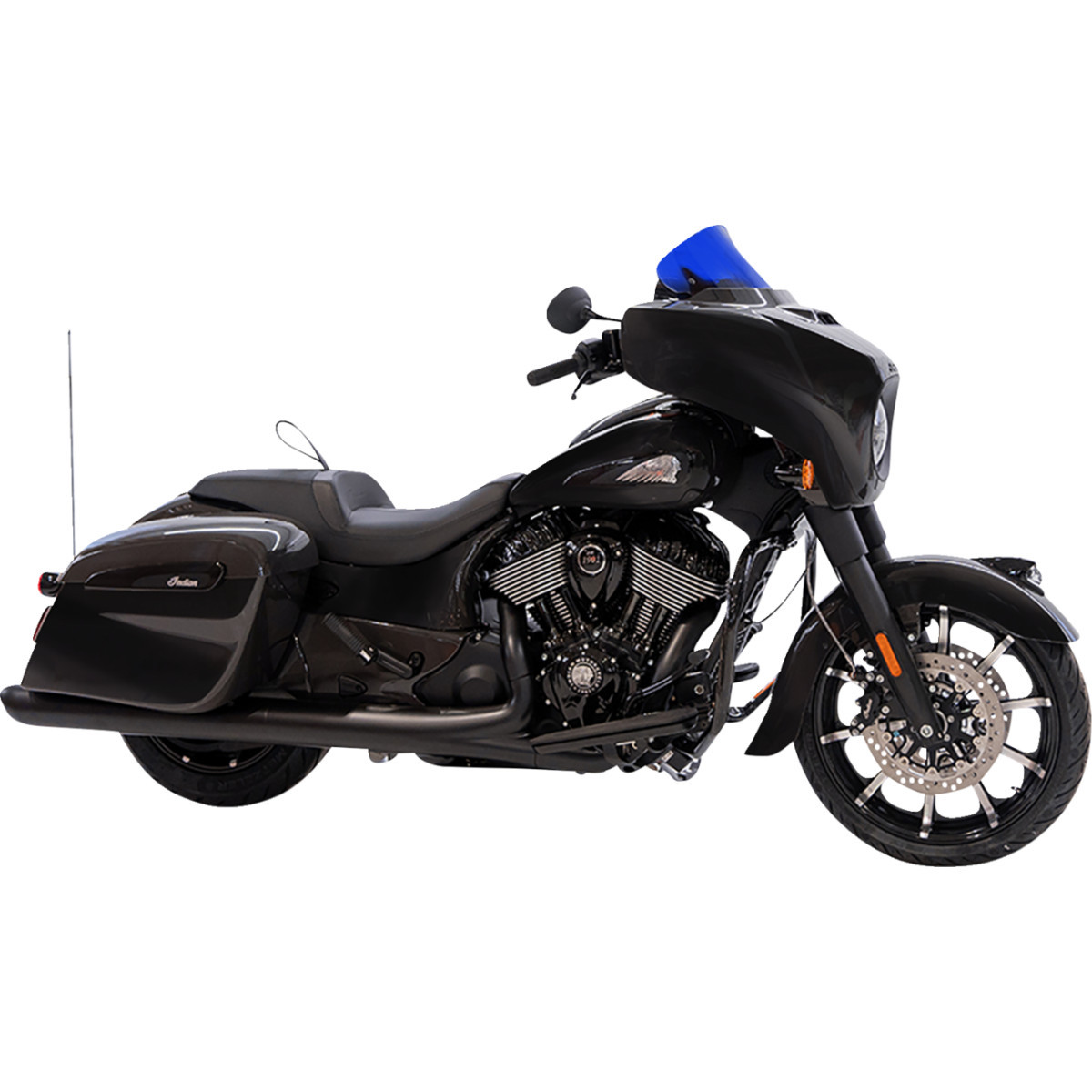Klock Werks #KWW-04-0640 - Kolor Flare® Windshield - 10" - Blue - '14-'26 Indian