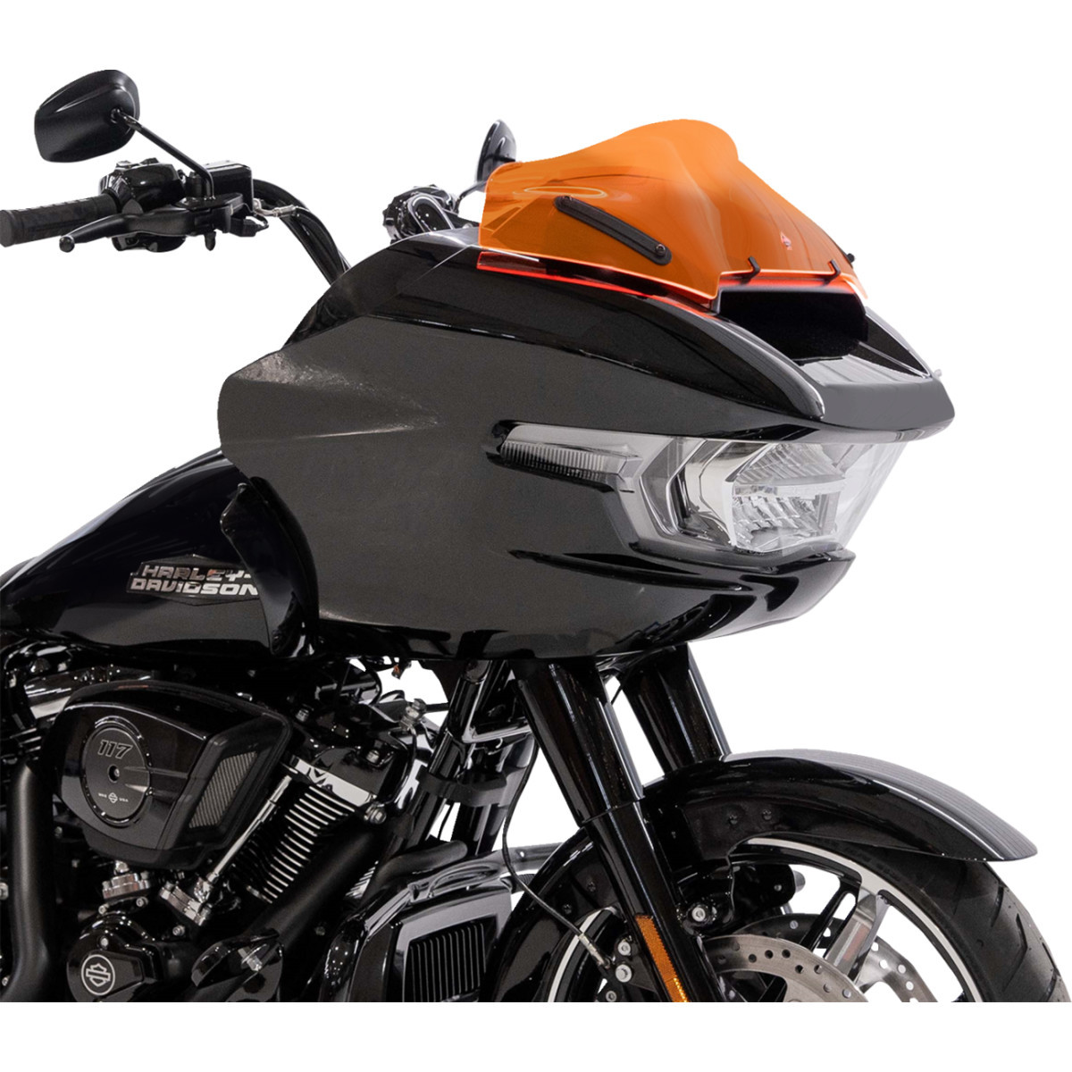 Klock Werks #KWW-01-0751 - Ice Flare® Windshield - 8" - Orange Ice - '23-'25 FLTRX