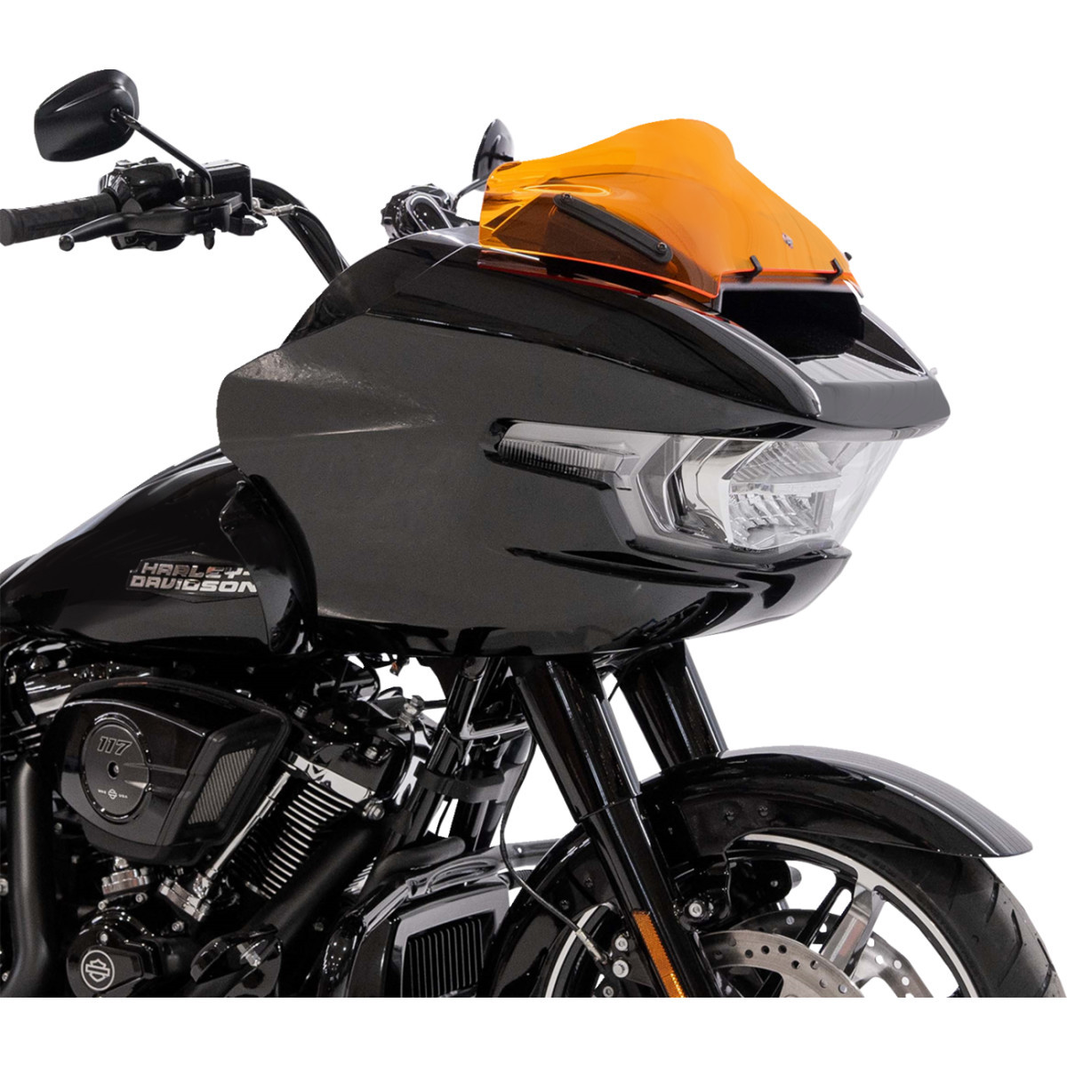 Klock Werks #KWW-01-0756 - Kolor Flare® Windshield - 8" - Orange - '23-'25 FLTRX