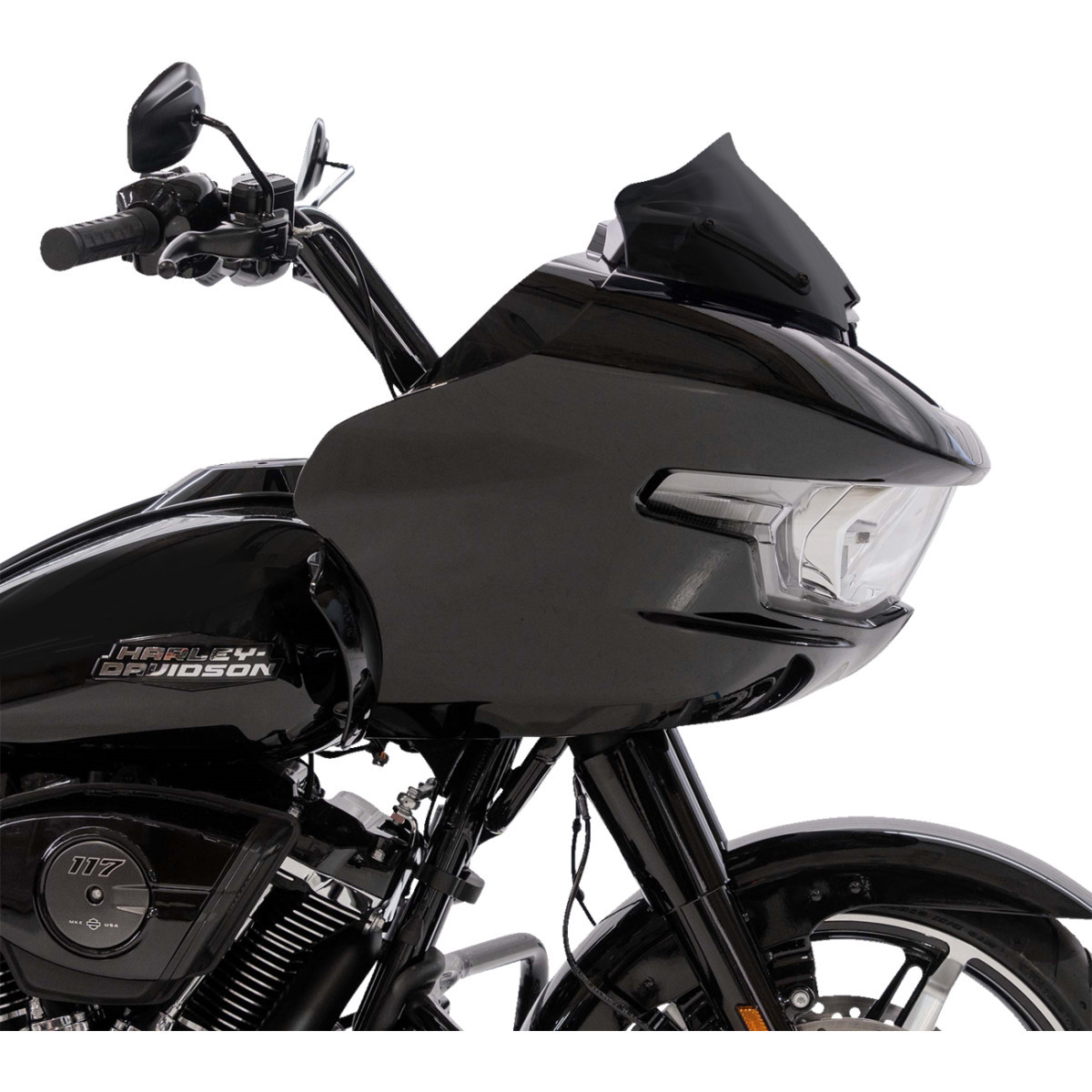 Klock Werks #KWW-01-0708-B - Sport Flare® Windshield - 8" - Black - FLTR
