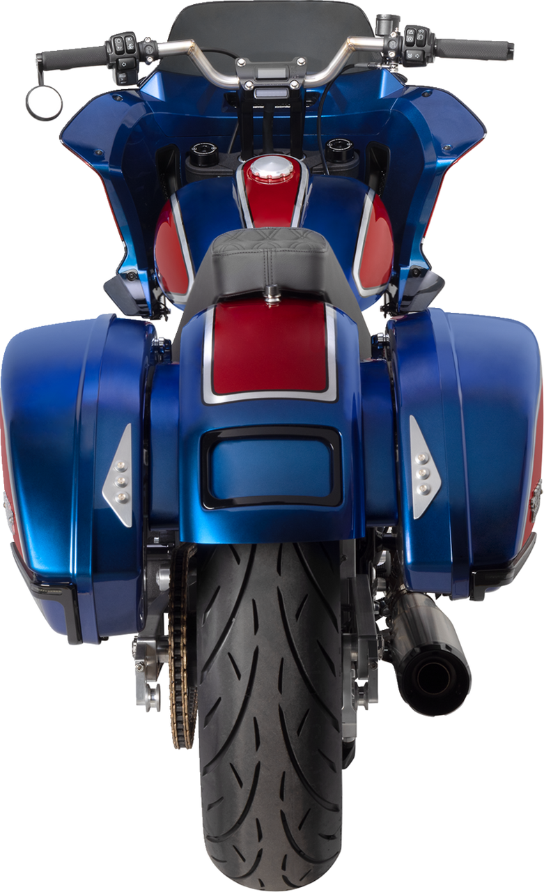 Bagger Nation #CRF-M8ST-LR-B - The Fix Rear Fender - Black Frame Plate - M8 Softail