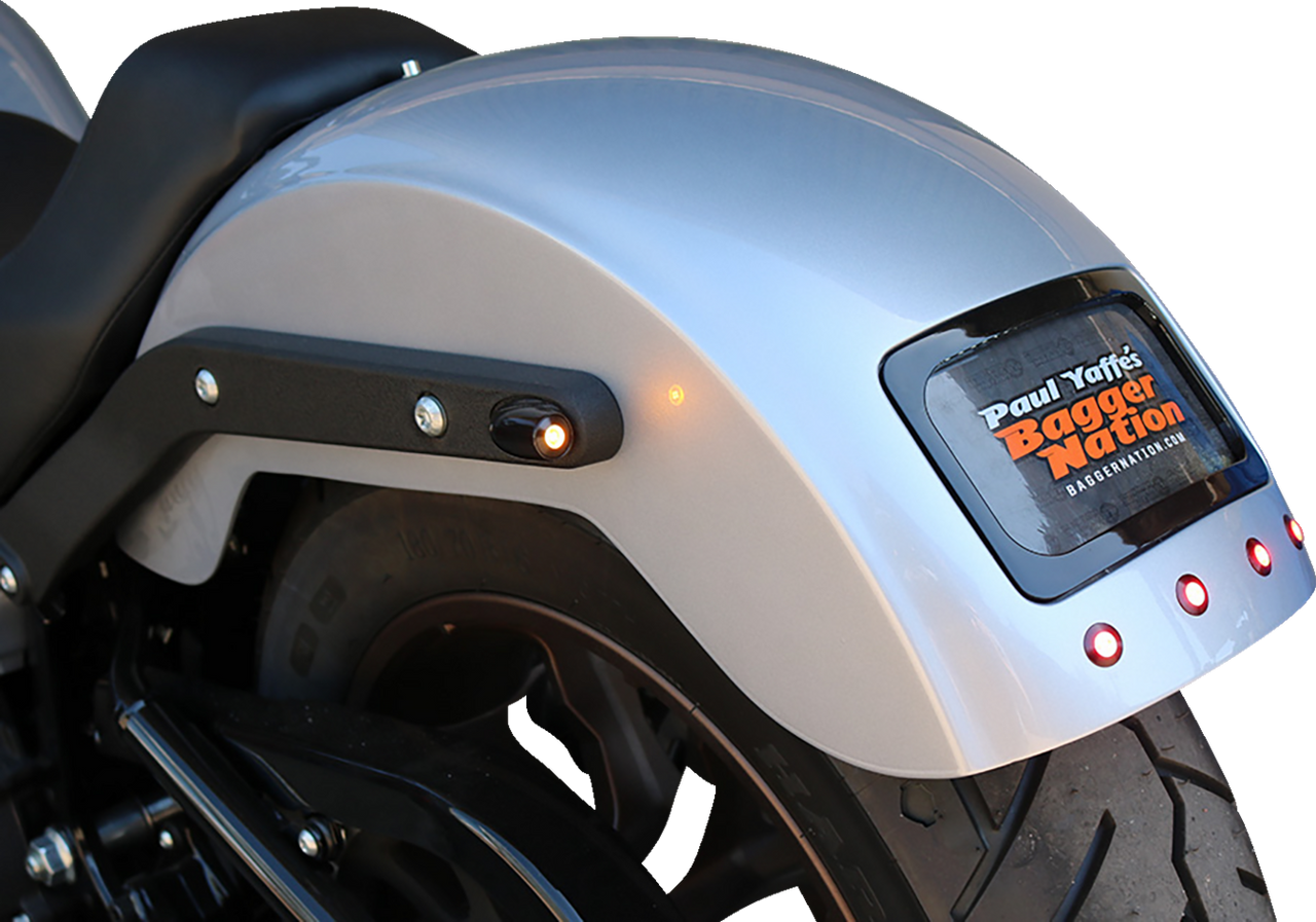 Bagger Nation #CRF-M8ST-LR-B - The Fix Rear Fender - Black Frame Plate - M8 Softail