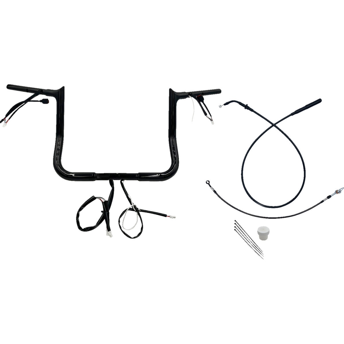 FAT Baggers INC. #949012-B - 1-1/4" EZ Install Pointed Top Handlebar - 12" - Black