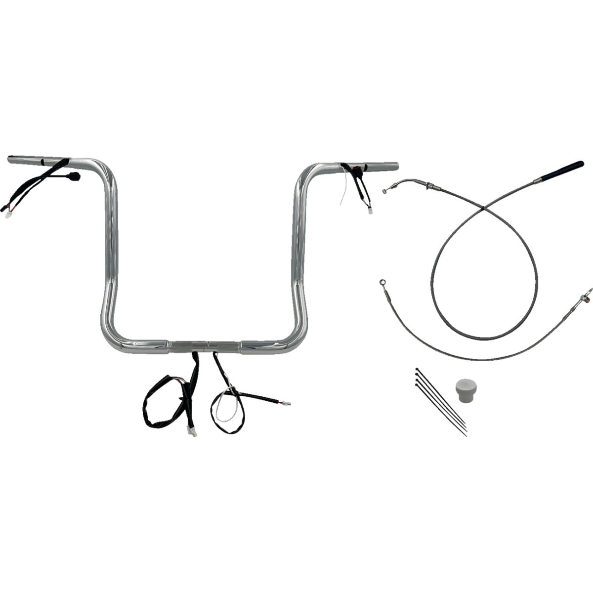FAT Baggers INC. #939016 - 1-1/4" EZ Install Round Top Handlebar - 16" - Chrome