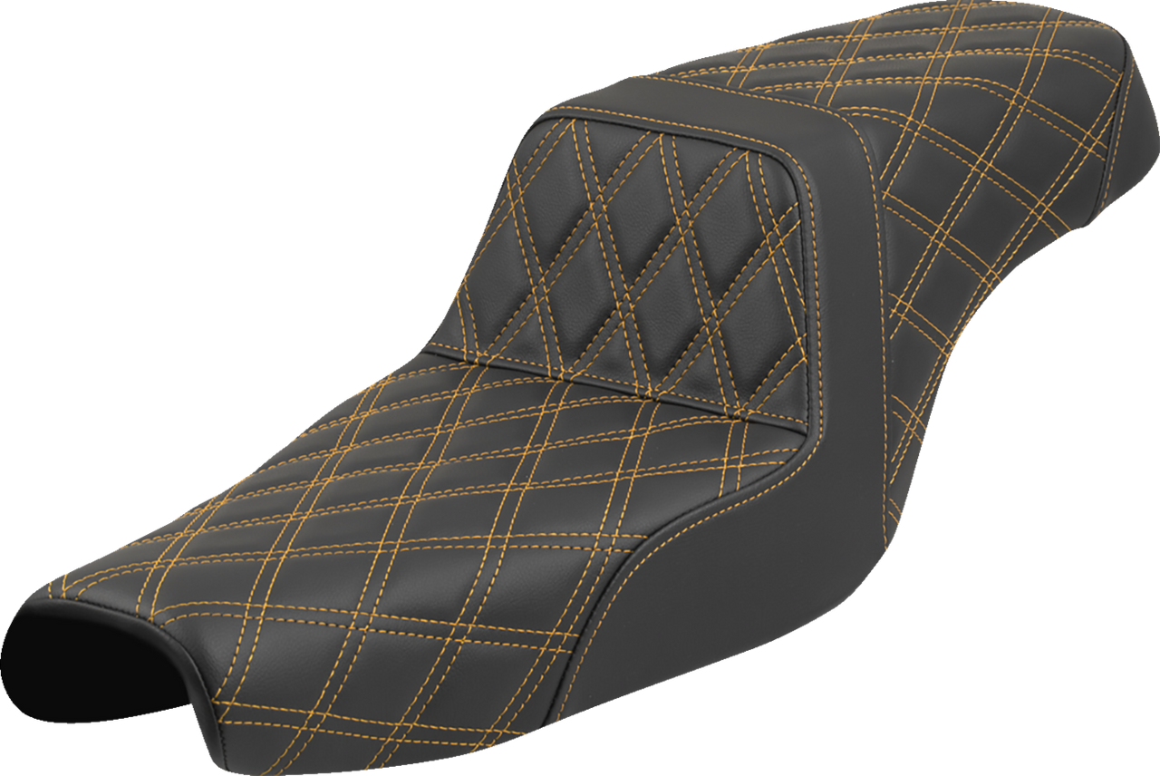 Saddlemen Step-Up Seat - Lattice Stitch - Gold Stitch - XL '04-'22