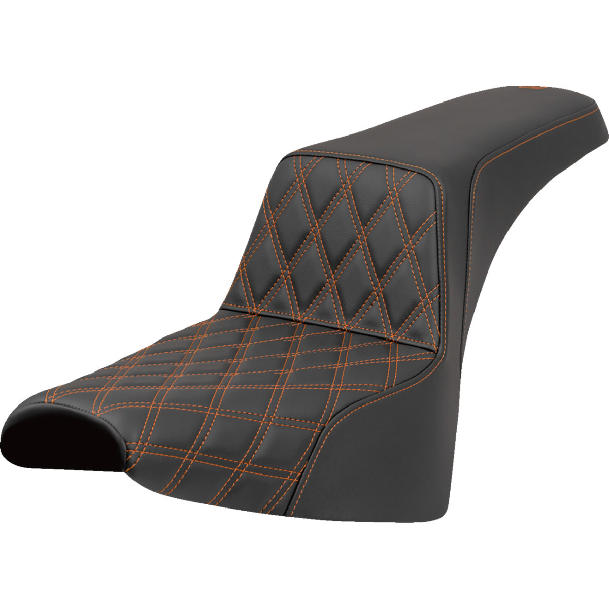 Saddlemen #818-30-17203 - Step-Up Seat - Front Lattice Stitch - Orange Stitch - FXST/FXBB '18-'25