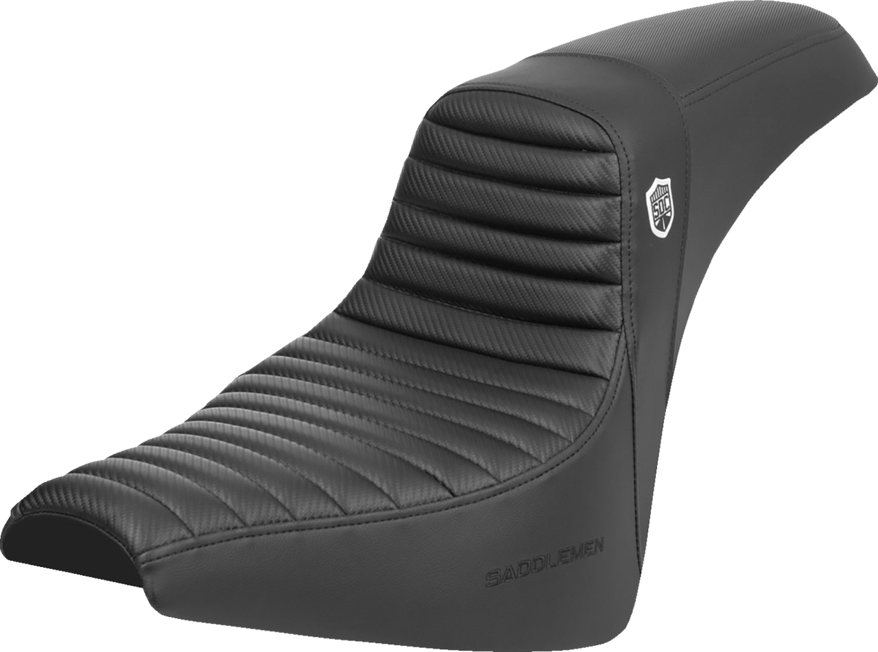 Saddlemen Pro Series SDC Performance Seat - w/o Backrest - Tuck-n-Roll/Carbon Fiber - Gripper - FX '18-'24