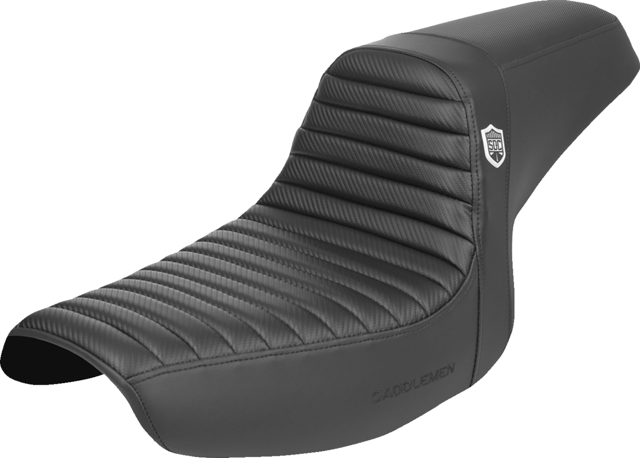 Saddlemen Pro Series SDC Performance Seat - w/o Backrest - Tuck-n-Roll/Carbon Fiber - Gripper - FXR '86-'94