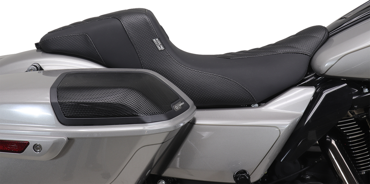 Mustang Kodlin Signature Series Squareback Seat - Black w/ Gunmetal Stitch - FLH/FLT '23-'24