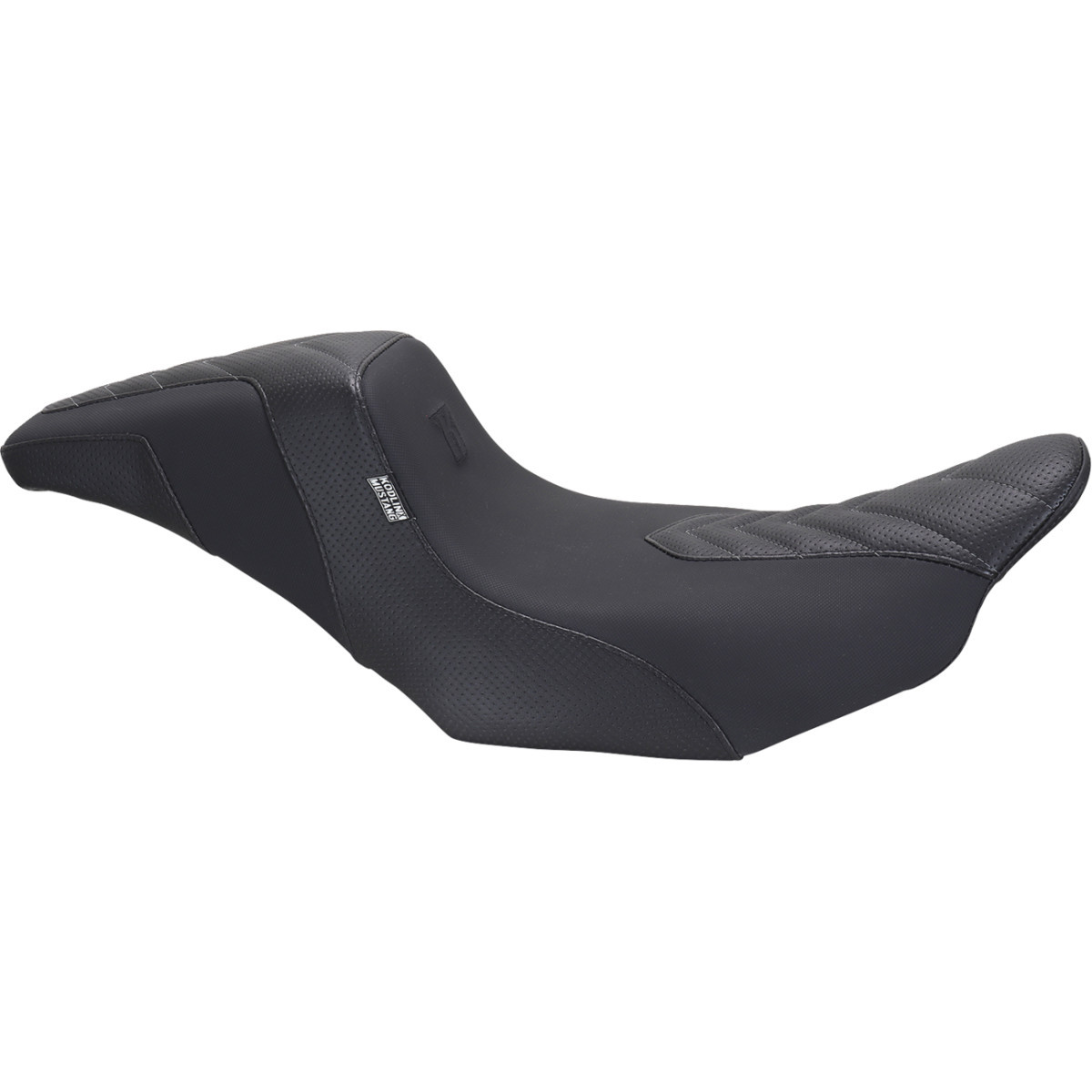 Mustang #76324GM - Signature Series Squareback™ Seat - Gripper Vinyl - Chevron - Gunmetal Stitch - FLH/FLT '23-'25