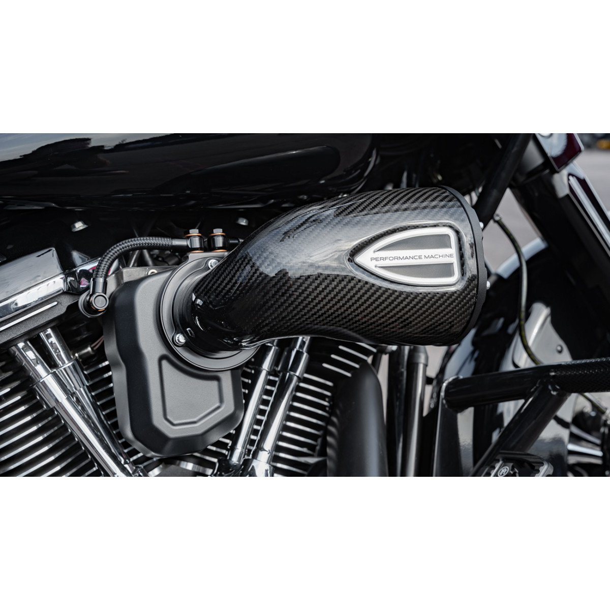 Performance Machine (PM) #0206-2163-SMB - C4 Series Air Cleaner Kit - Black Ops™ - Touring