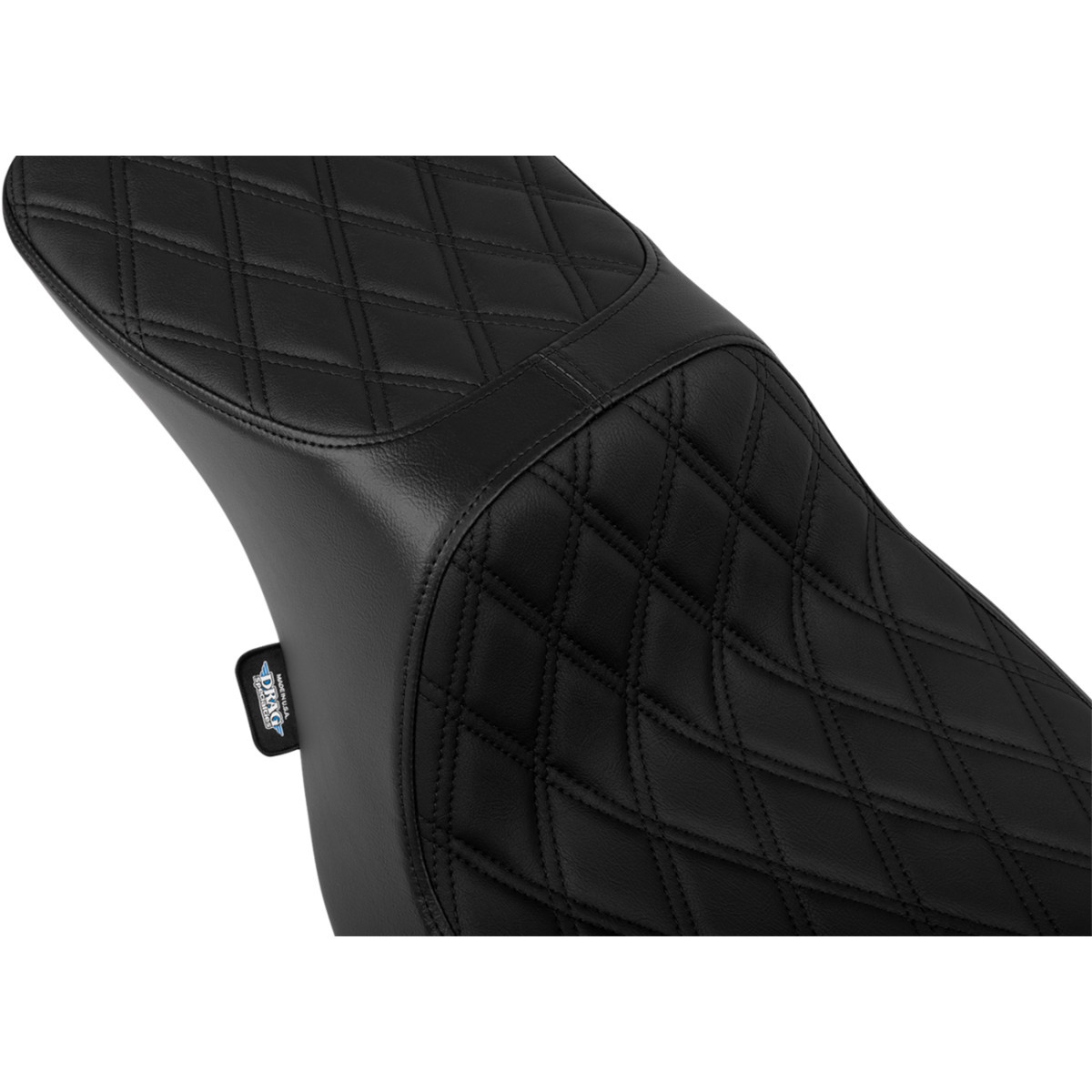 Drag Specialties Seats - Predator 2-Up Seat - Vinyl - Double Diamond Black Stitch - w/o Backrest - FLTR/FLHX '23-'24