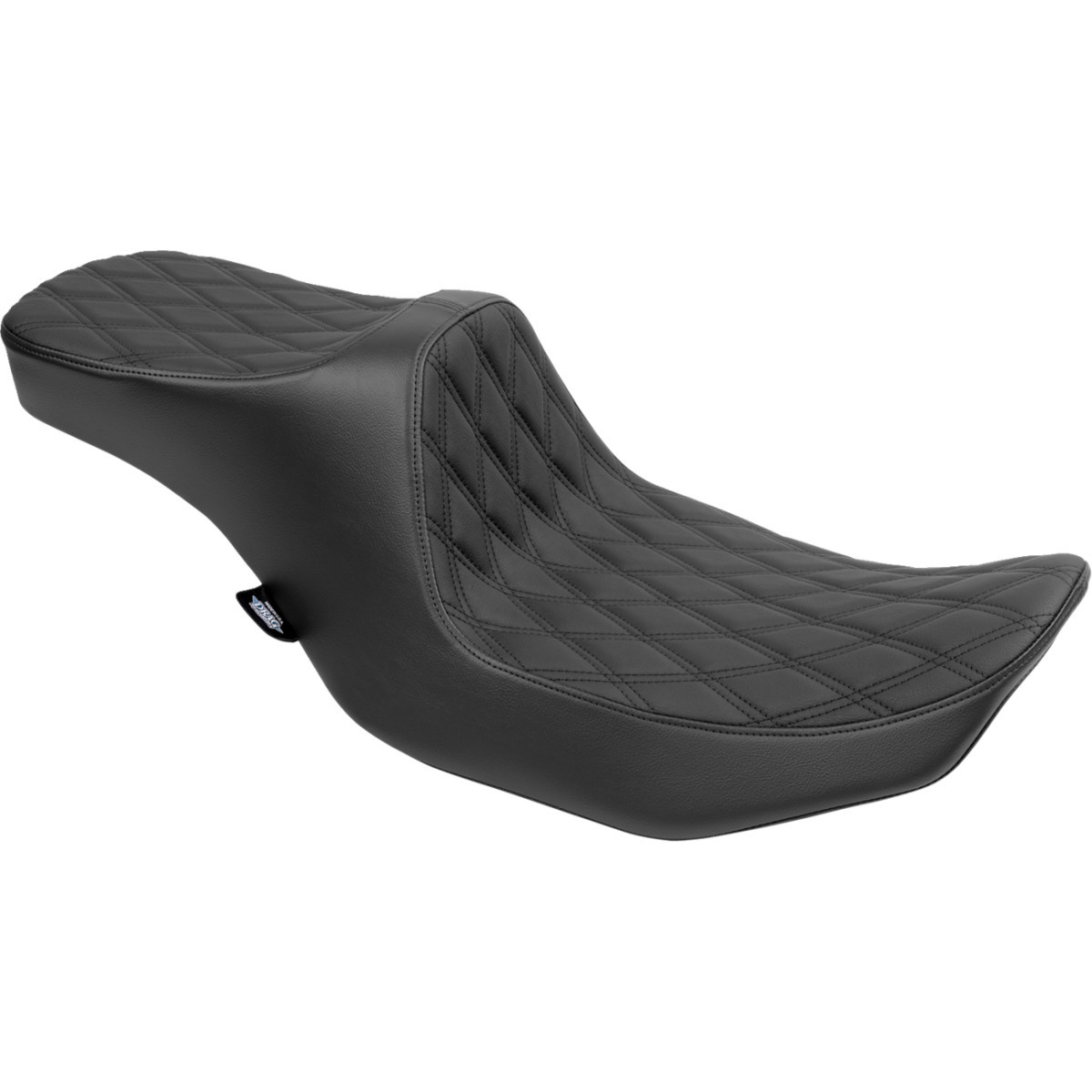 Drag Specialties Seats - Predator III 2-Up Seat - Vinyl - Double Diamond - Black Stitching - FLT/FLH '23-'24