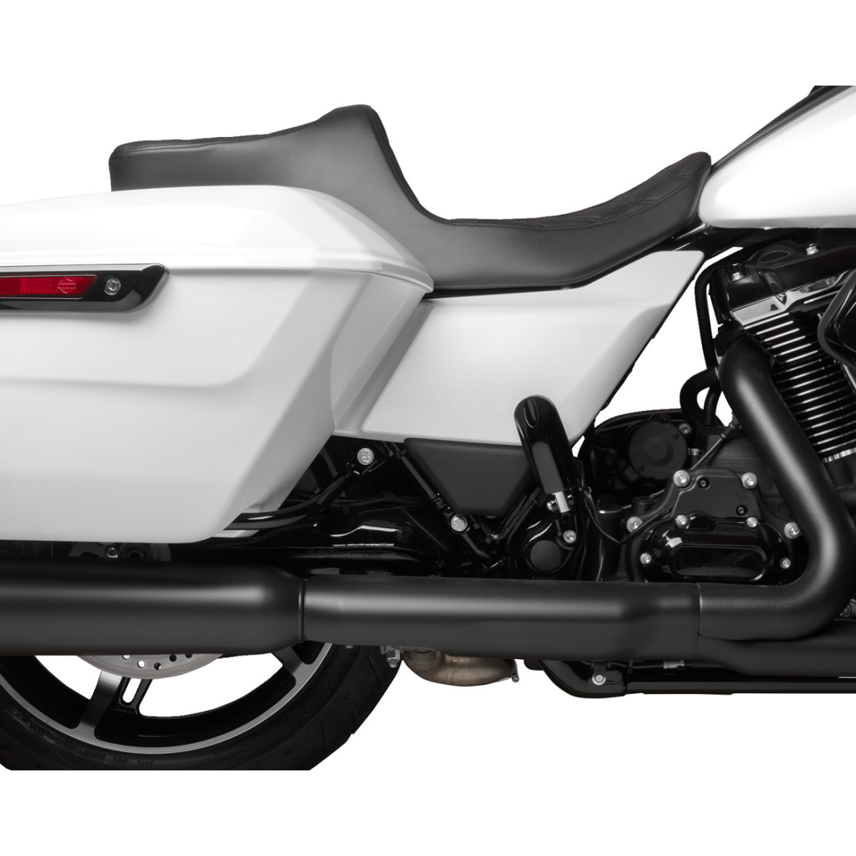 Drag Specialties Seats - Predator III 2-Up Seat - Vinyl - Double Diamond - Black Stitching - FLT/FLH '23-'24
