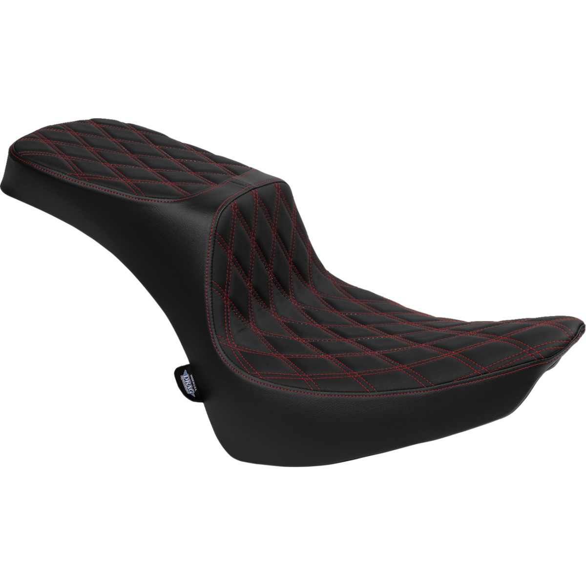 Drag Specialties Seats - Performance Predator 2-Up Seat - Vinyl - Double Diamond - Red Thread - FL '00-'17
