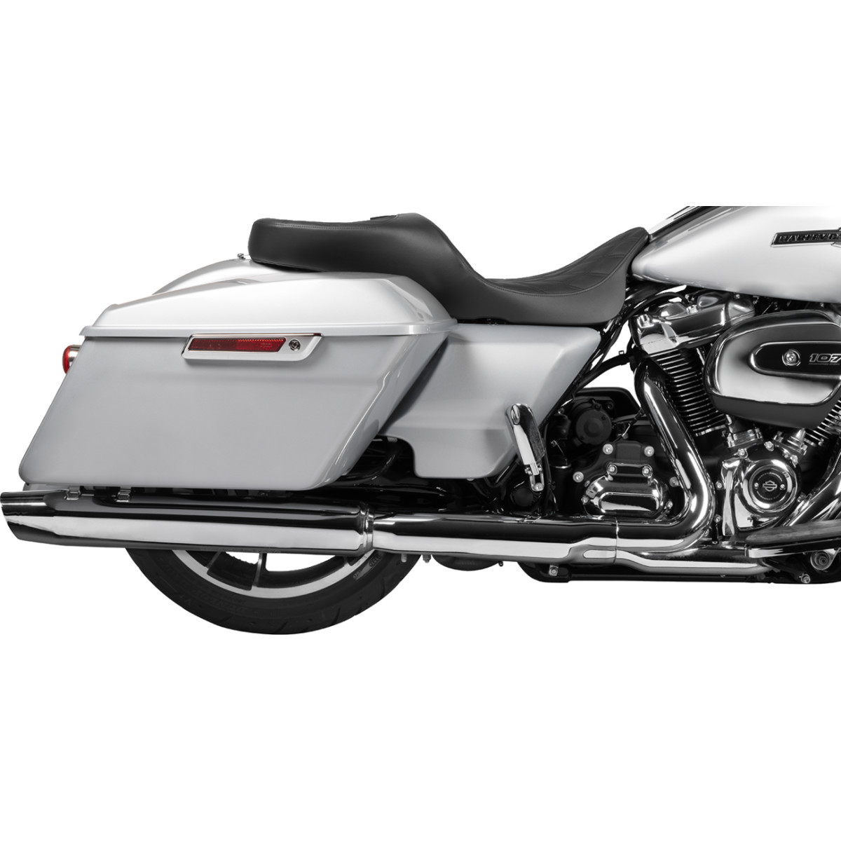 Drag Specialties Seats - Extended Reach Freedom Seat - Vinyl - Double Diamond - Black Stitch - FLT/FLH '09-'25