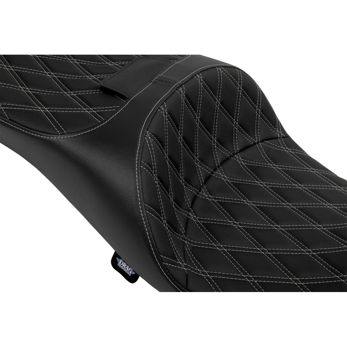 Drag Specialties Seats - Extended Reach Freedom Seat - Vinyl - Double Diamond - Silver Stitch - FLT/FLH '09-'25