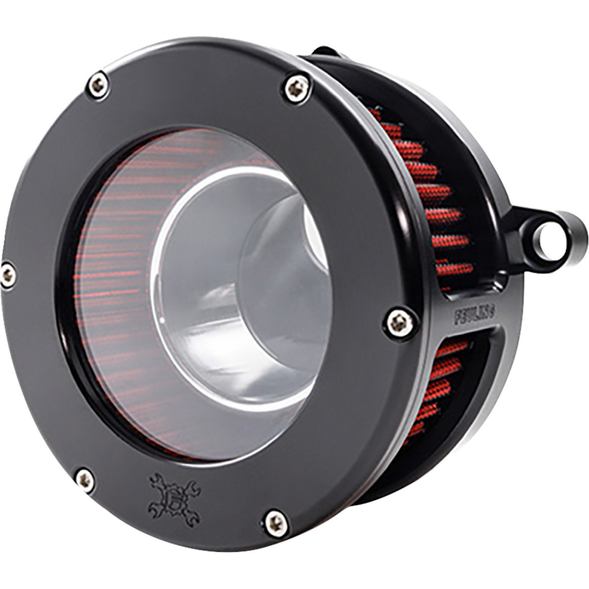Feuling Parts #5474 - BA Air Cleaner Kit - Black/Clear with Red Filter - M8