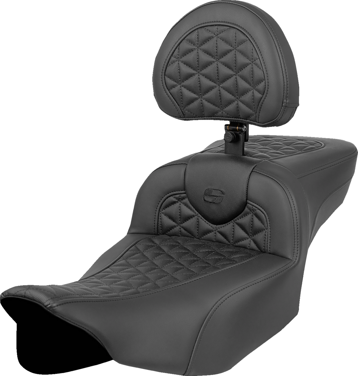 Saddlemen RoadSofa Tri Gripper Seat - Extended Reach - w/ Backrest - FLH/FLT '23-'24