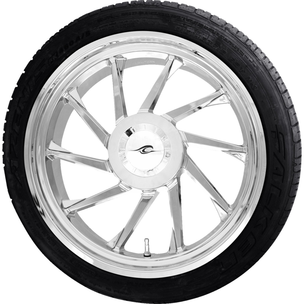 Coastal Moto #PKG-HURL-187T-CH - Hurricane 3D Rear Left Wheel - Chrome (18") | Falken Tire (215/45ZR18)
