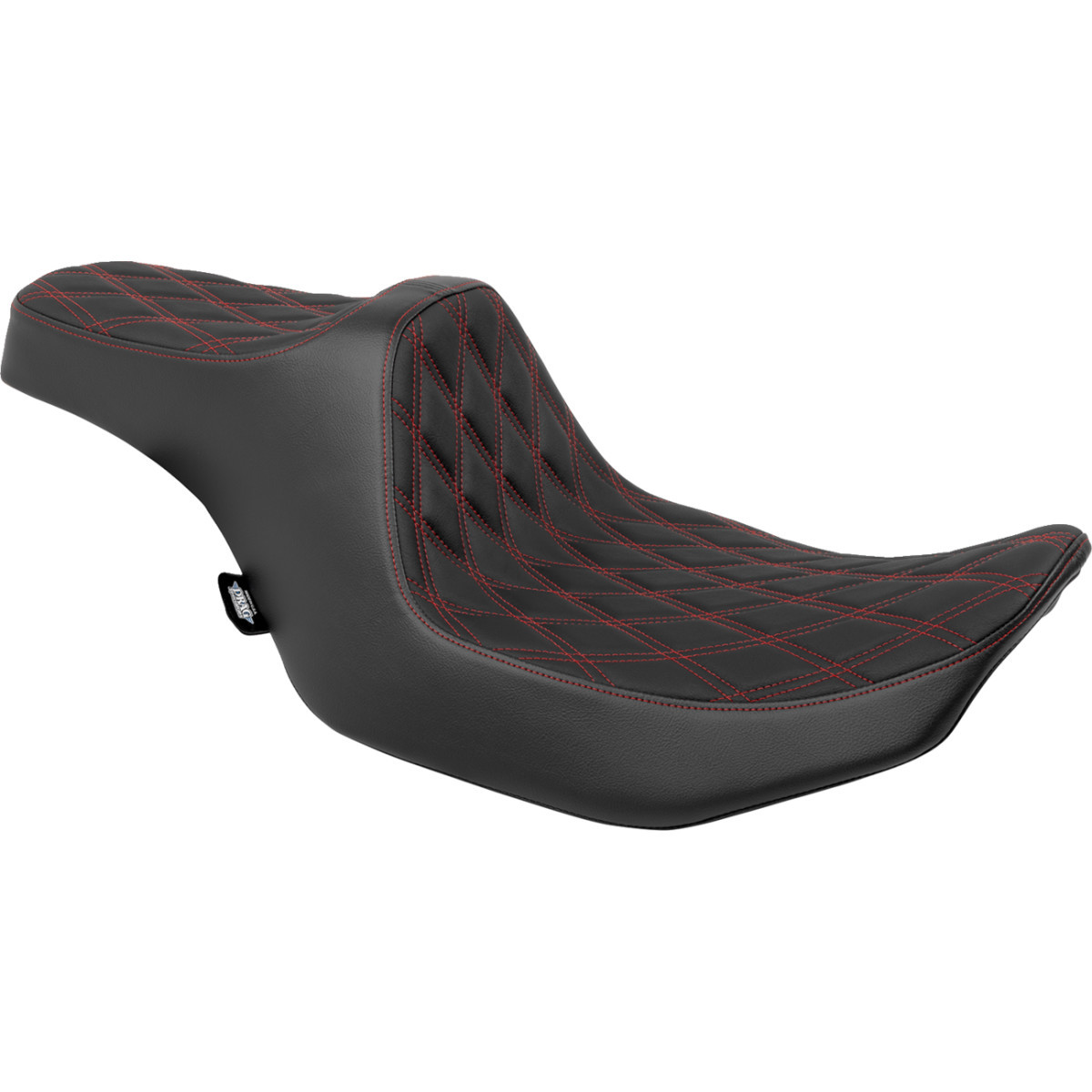 Drag Specialties Seats - Predator III Seat - Double Diamond - Red Stitched - FLT/FLH '23-'24