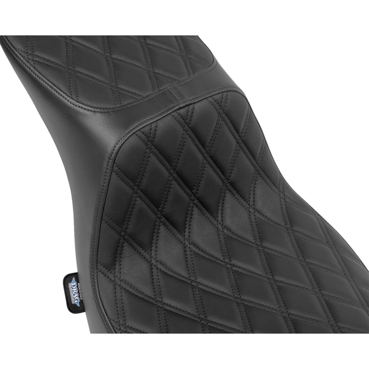 Drag Specialties Seats - Predator 2-Up Seat - Vinyl - Double Diamond - Black Stitching - FLSB/FXLRS '18-'24