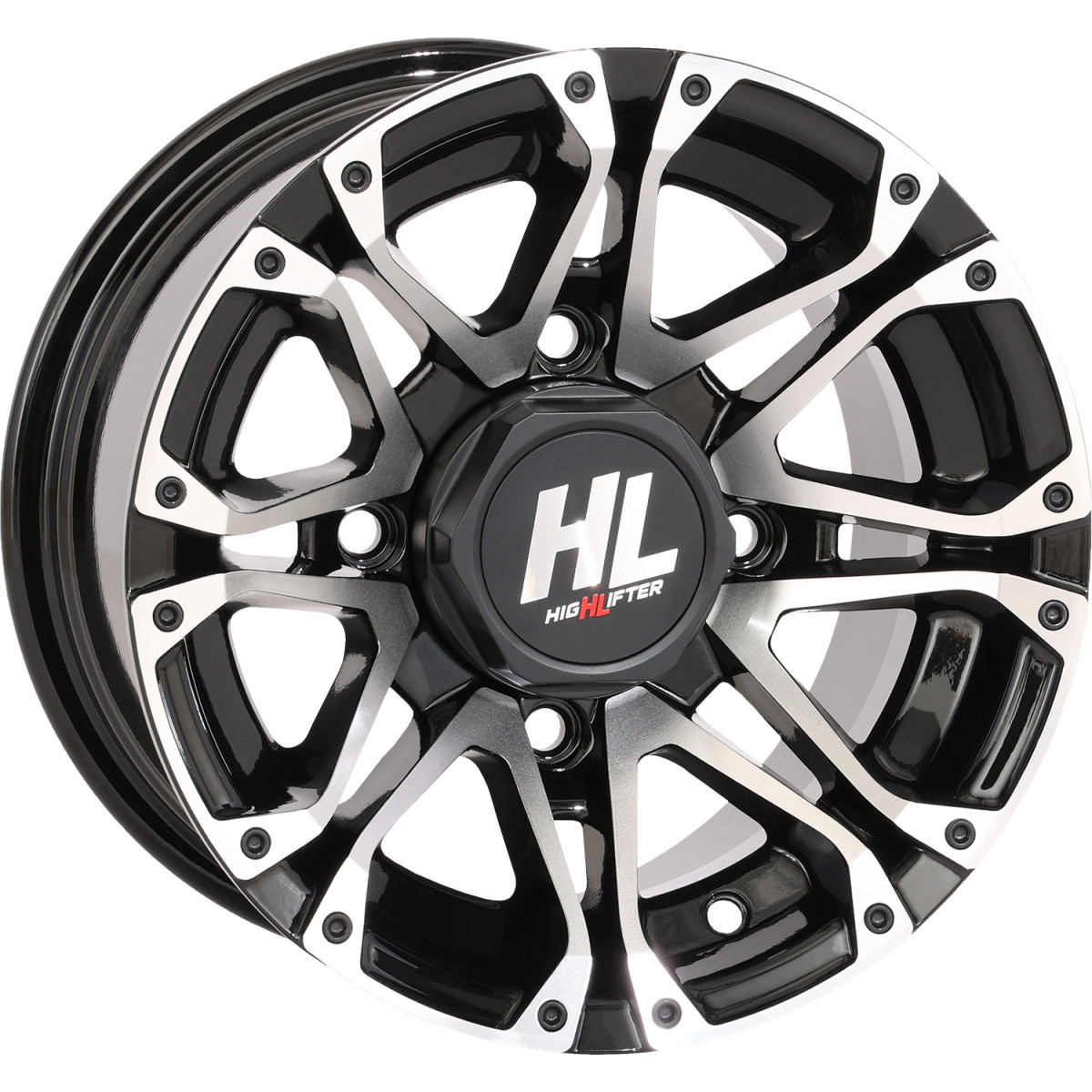 High Lifter #12HL03-1111 - Wheel - HL3 - Rear - Gloss Black w/Machined - 12x7 - 4/110 - 2+5 (-47 mm)