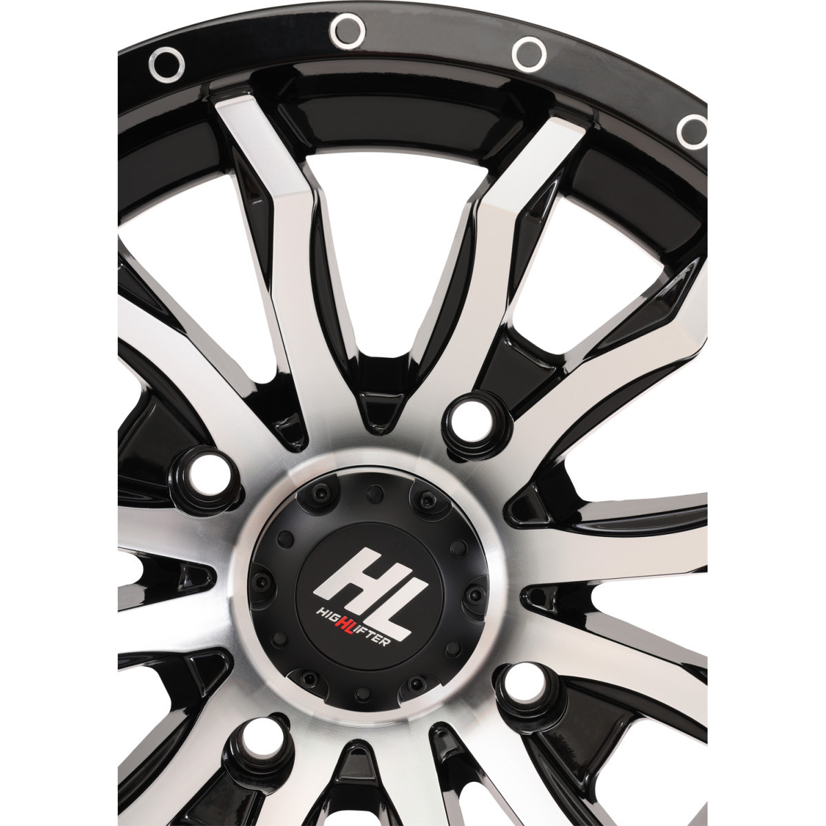 High Lifter #14HL21-1137 - Wheel - HL21 - Front/Rear - Gloss Black w/Machined - 14x7 - 4/137 - 4+3 (+10 mm)