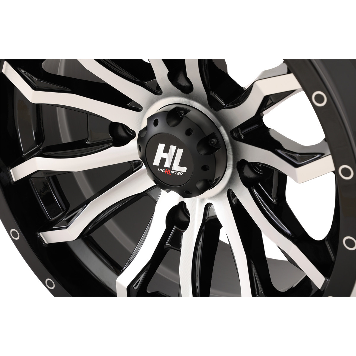 High Lifter #14HL21-1137 - Wheel - HL21 - Front/Rear - Gloss Black w/Machined - 14x7 - 4/137 - 4+3 (+10 mm)