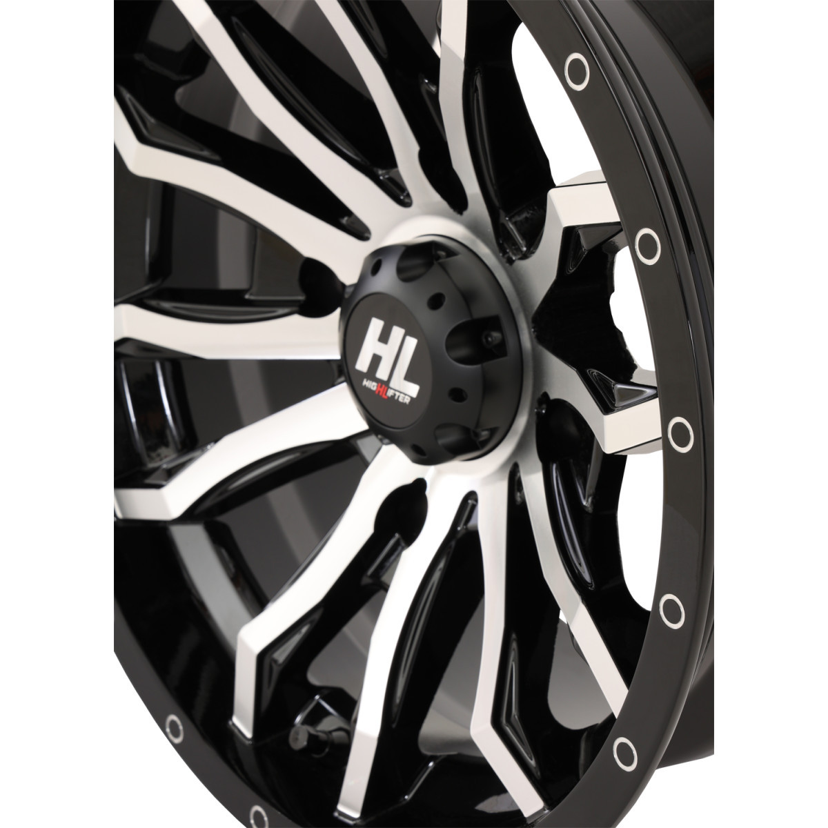 High Lifter #14HL21-1137 - Wheel - HL21 - Front/Rear - Gloss Black w/Machined - 14x7 - 4/137 - 4+3 (+10 mm)