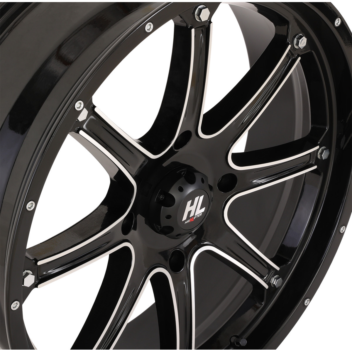 High Lifter #20HL04-1137 - Wheel - HL4 - Front/Rear - Gloss Black w/Machined - 20x6.5 - 4/137 - 4+2.5 (+10 mm)