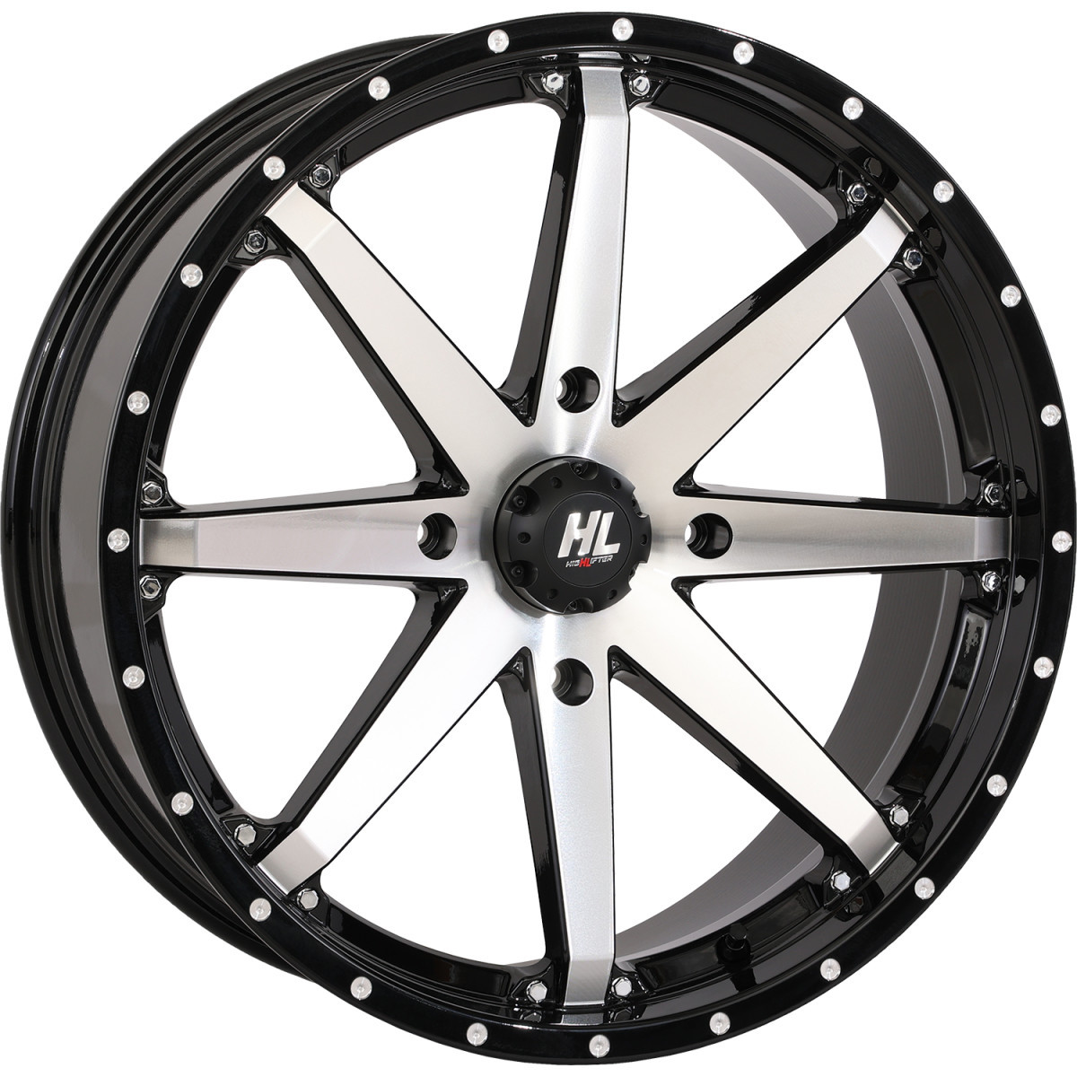 High Lifter #20HL10-1137 - Wheel - HL10 - Front/Rear - Gloss Black w/Machined - 20x7 - 4/137 - 4+3 (+10 mm)