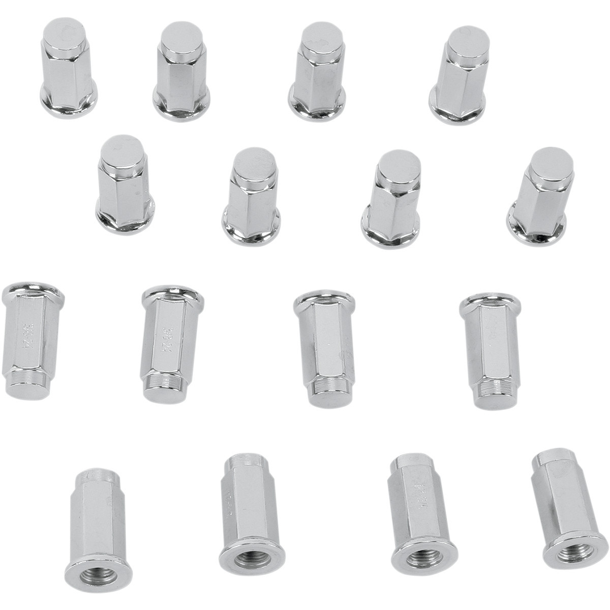 ITP #ALUG11BX - Lug Nuts - Flat - Chrome - 3/8-24 - 16 Pack