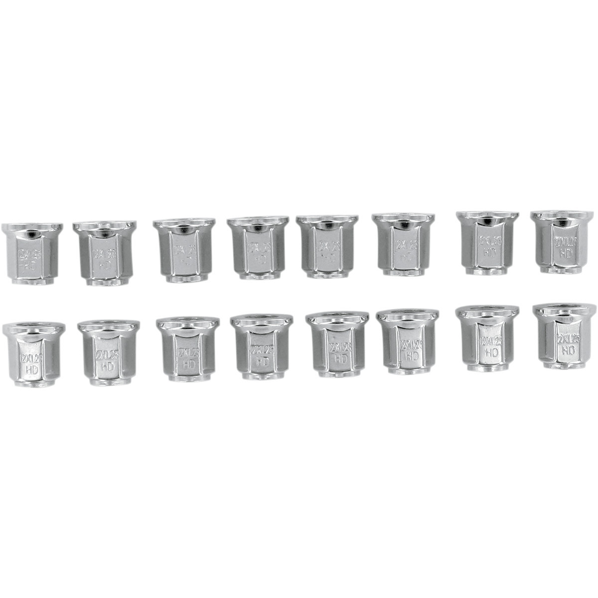 ITP #ALUG16BX - Lug Nuts - Flat - Chrome - M12 x 1.25 - 16 Pack