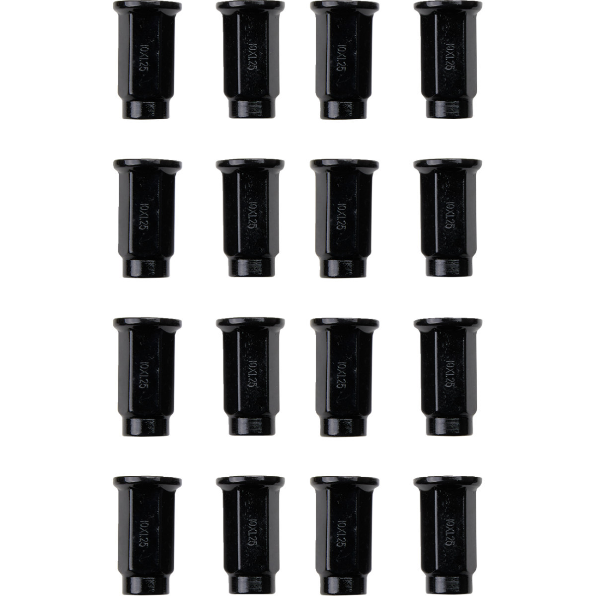 ITP #BLUG15BX - Lug Nuts - Flat - Black - M10 x 1.25 - 16 Pack