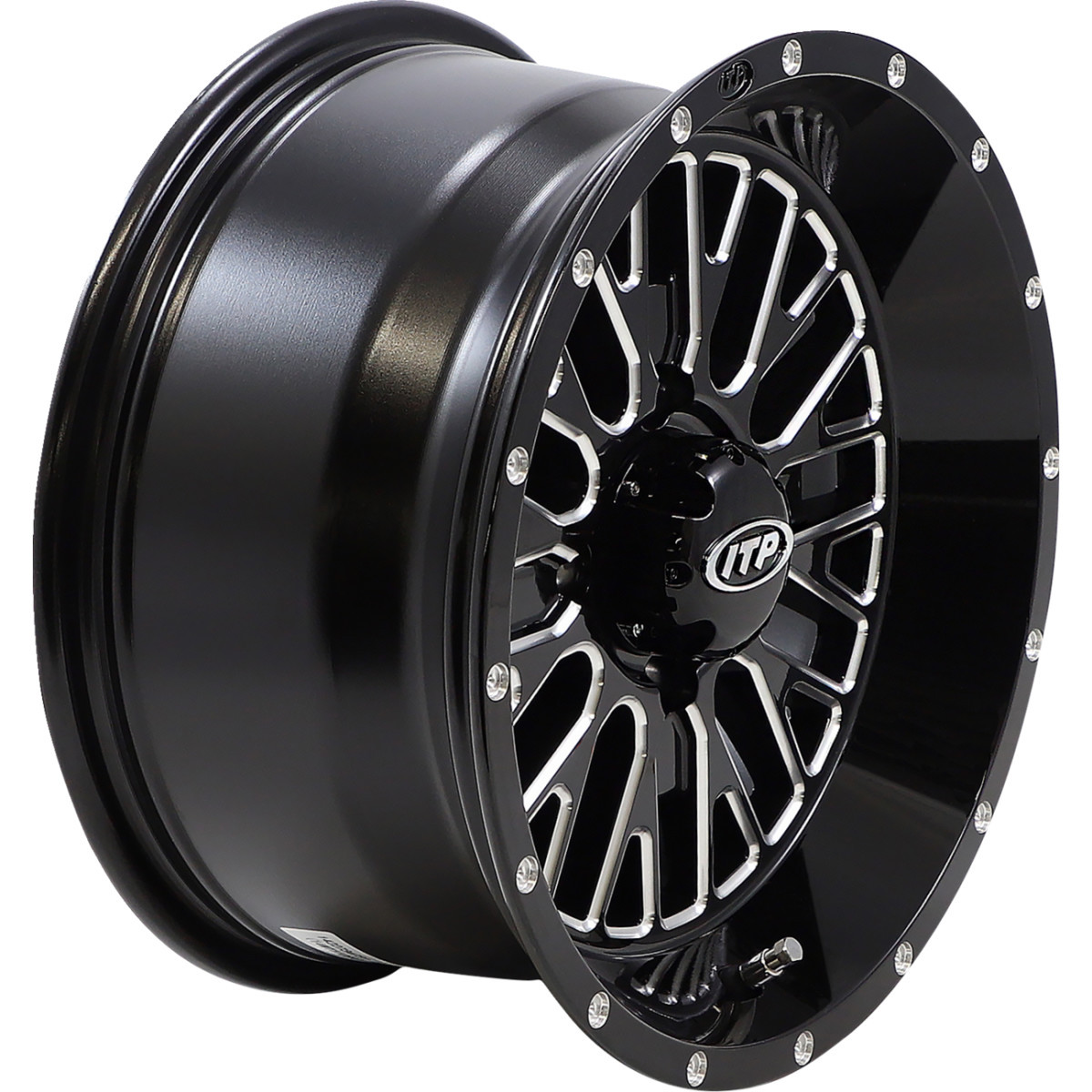 ITP #1422734731B - Wheel - Momentum - Front/Rear - Black/Milled - 14x7 - 4/110 - 4+3 (+10 mm)