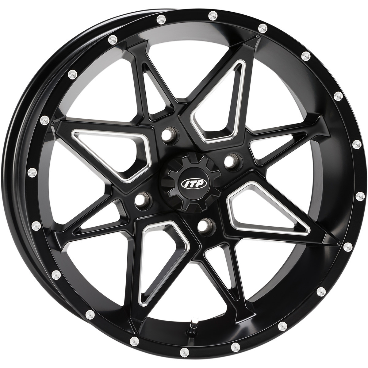 ITP #1421951727B - Wheel - Tornado - Front/Rear - Black - 14x7 - 4/137 - 5+2