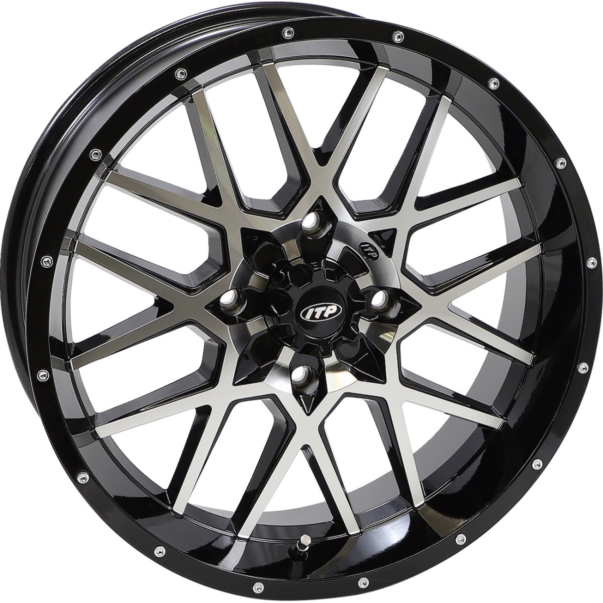 ITP #1822515546B - Wheel - Hurricane - Front/Rear - Black Machined - 18x6.5 - 4/137 - 4+2.5 (+10 mm)