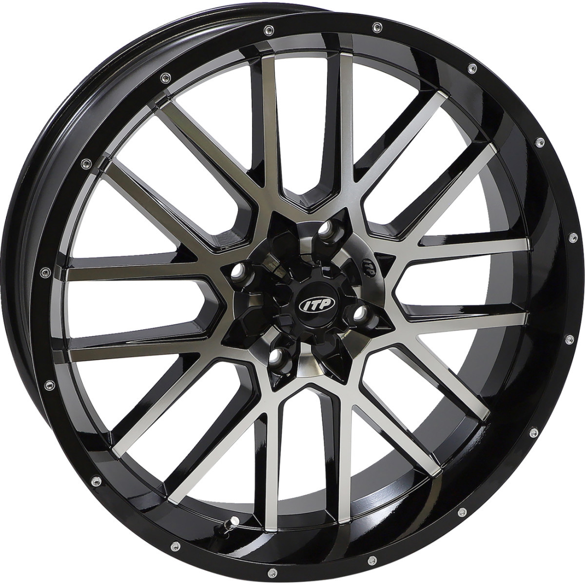 ITP #2022517546B - Wheel - Hurricane - Front/Rear - Black Machined - 20x6.5 - 4/137 - 4+2.5 (+10 mm)