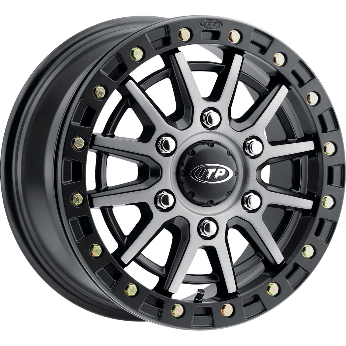 ITP #1622626720B - Wheel - SD10 Beadlock - Front/Rear - Brushed Gray w/Black - 16x7 - 6/5.5 - 78.9 mm