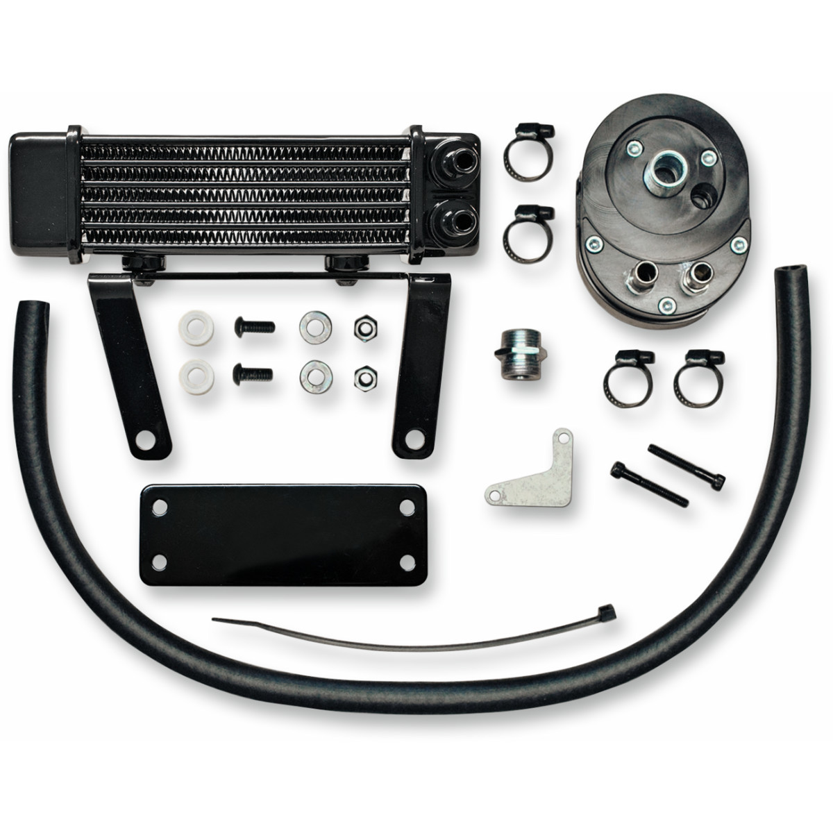 Jagg OIL Coolers #750-1290-0323 - Oil Cooler Kit - Low Mount - Softail