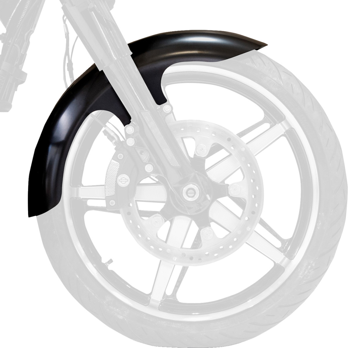 Klock Werks #KWF-01-0321 - Henry Front Fender - Black - 21" - HD Touring